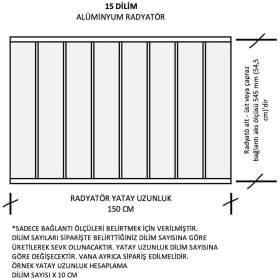 Resim EuroStar Alüminyum Panel Radyatör Ekol 600X1500 Ral 7016 Antrasit Gri 
