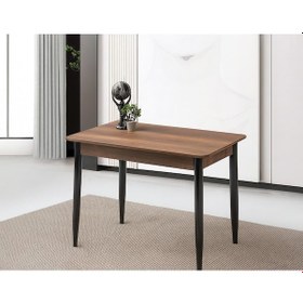 Resim Ortadan Açılır Büyüyen Ahşap Yemek Masası Ceviz 80x130cm 