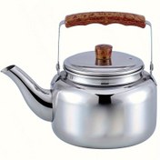 Resim Ahşap Desenli Tutma Saplı Paslanmaz Çelik Su Kettle, Kapalı ve Açık Alan Kullanımı İçin Kalın El Tipi Tasarım, Indüksiyon ve Gaz Ocakları ile Uyumlu, Indüksiyon Ocak Aksesuarı|Şık Tutma Sapı|Dayanıklı İnşaat, Çay İçin Kettle 