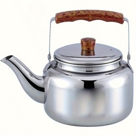 Resim Ahşap Desenli Tutma Saplı Paslanmaz Çelik Su Kettle, Kapalı ve Açık Alan Kullanımı İçin Kalın El Tipi Tasarım, Indüksiyon ve Gaz Ocakları ile Uyumlu, Indüksiyon Ocak Aksesuarı|Şık Tutma Sapı|Dayanıklı İnşaat, Çay İçin Kettle 