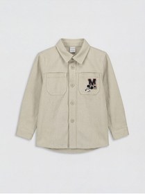 Resim LC Waikiki Bej Mickey Mouse Erkek Çocuk Gabardin Gömlek 