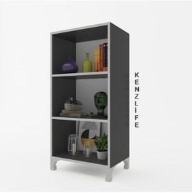 Resim Kenzlife Kitaplık Tuğçe 088 060 020 Gri Ayaklı Mutfak Dolabı Banyo Ofis Ayakkabılık Kiler 