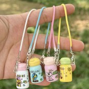 Resim 1 adet Mini Su Şişesi Kolye, Sevimli Küçük Süt Şişesi Bebek Aksesuarları, Simülasyon DIY Su Bardağı Aksesuarları 