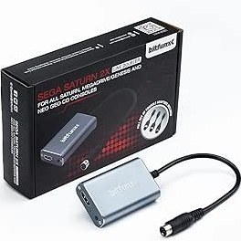 Resim BITFUNX SEGA Genesis için HDMI Adaptörü, SEGA Satürn için HDMI Dönüştürücü - SEGA Satürn/NEO GEO Konsolu için 2X Line Doubler ve RGB/Kompozit Giriş, Tak ve Çalıştır Video Oyun Adaptörünü Destekleyin 