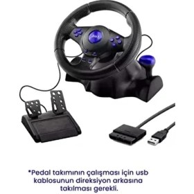Resim Hadron VW9803 Oyun Direksiyon Seti Siyah Renkli 3'ü 1 Arada Playstation 3 Uyumlu 