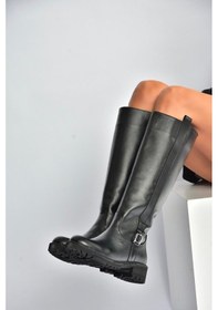 Resim Fox Shoes V654070503 Siyah Hakiki Deri Kadın Çizme Siyah-hakiki Deri 