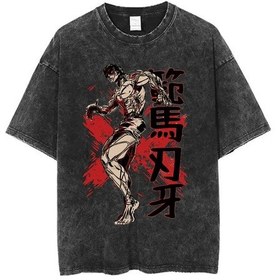 Resim Dshztooma Anime Baki Grappler Hanma Yujiro Vintage Pamuk T-shirt Spor Salonu Kısa Kollu Büyük Boyturuncuerkek Turuncu 
