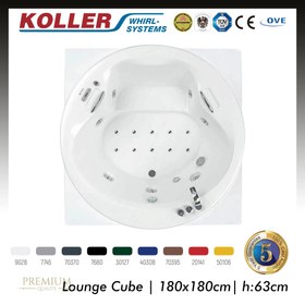 Resim Çift Kişilik Kare Küvet | Jakuzi | 180x180 cm | Sanacryl - 180x180 / Siyah / 2 Kişilik 