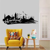 Resim Ne Verelim Size Istanbul Cami Köprü Silueti Büyük Boy Dekoratif Duvar Sticker, Çıkartma, Etiket 