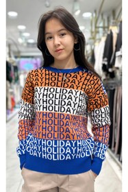 Resim Minimoda Kids Holiday Desenli Kız Kazak 