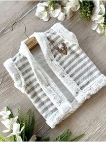 Resim PATSAN Pamuk Wellsoft Içi Peluşlu Bebek Yelek Geyik Nakış Çizgili 