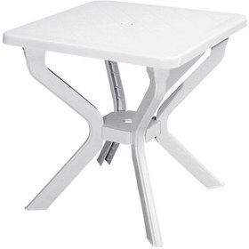 Resim Omnipazar Mt-gf235 Prima Isola Plastik Kare Bahçe Balkon Masa 70x70 Cm Beyaz 