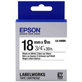 Resim Epson LK-5WBN Standart Beyaz Üzeri Siyah 18mm 9Metre Etiket 