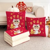 Resim Zhuque Üzerinde Logo Baskılı Ikisi Bir Arada Yastık Yorganı, Çok Fonksiyonlu Araba Kanepe Yastığı Yorganı (Yurt Dışından) 