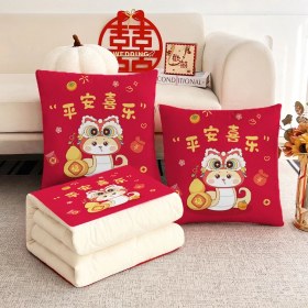 Resim Zhuque Üzerinde Logo Baskılı Ikisi Bir Arada Yastık Yorganı, Çok Fonksiyonlu Araba Kanepe Yastığı Yorganı (Yurt Dışından) 