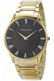 Resim Romanson Tm0389mm1ga37g Çelik Kordon Roma Rakamlı Altın Renk Klasik Erkek Kol Saati 