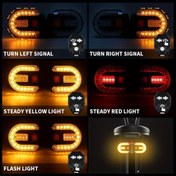 Resim USB ile Şarj Edilebilir LED Kablosuz Uzaktan Kumandalı Arka Sinyal Lambaları, Dönüş Göstergeleri ile, Bisiklet Aksesuarları, Malzeme: ABS, Araç Üzerine Montaj, USB Şarj, LED Kaynak, Çalışma Voltajı ≤36V, Şarj Edilebilir Lityum Polimer Pil, Suya Dayanıklı Değil 