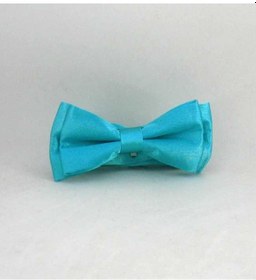 Resim Turkuaz Çocuk Boy Düz Renk Saten Papyon - Cp-22 