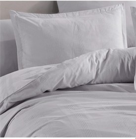 Resim Clasy Ranforce Çift Kişilik Nevresim Takımı Unita Açık Gri 