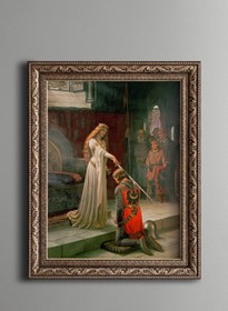 Resim epiqart Şövalye ve Sadakati - Vintage Desenli Çerçeve 