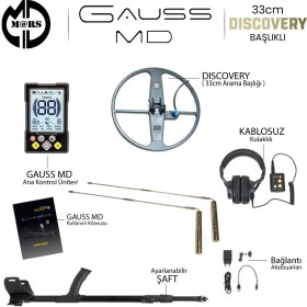 Resim Mars Md Gauss Md Dedektör - Discovery 33CM Başlık + Kulaklık Lagına Alan Tarama Hediyeli 
