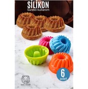 Resim ModaCar Engstore Silikon Göbekli Muffin CupCake Kalıbı - Sürekli Kullanım Muffin Kek Kalıbı 6 ADET 