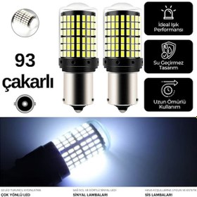 Resim Carub Ampul 12v 93 144 Led Şeffaf Oto Geri Vites Ampulü Fren Stop Sis Sinyal Lambası Düz Çakarlı Beyaz Br0404040 