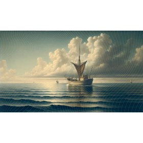 Resim Venspor Denizde Yelkenli Gemi Manzaralı Arkaplan 200 x 150 cm Fon Duvar Örtüsü 