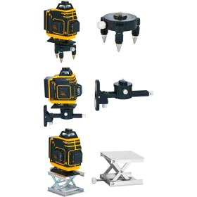 Resim 16 Köşe Tripod Hediyeli Uzaktan Kumandalı 360 Derece Çizgi Hizalama Lazer Makinesi Seviye Cihazı 