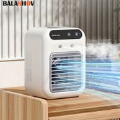 Resim 1 adet Küçük Masaüstü Fan ve Taşınabilir Evaporatif Soğutucu, 2 Rüzgar Hızı ve 500ml Su Tankı ile, Mini Sessiz Soğutucu, USB Şarjlı Kişisel Hava Soğutma Fanı, Masaüstü, Ev, Yatak Odası ve daha fazlası için, Beyaz 