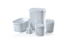 Resim İlk El Grup Ieg™ Çeyiz Seti Rattan 5 Parça Örgülü Çeyiz Seti 