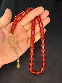 Resim Çubuk Kehribar Tesbih Karamel Renk Kapsül Kesim İri Boy 14,5mmx11mm T-775 