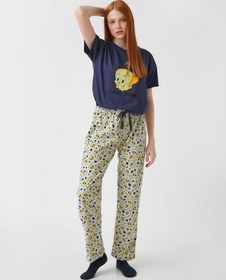 Resim Tweety Lisanslı Pamuklu Kısa Kollu Pijama Takımı 