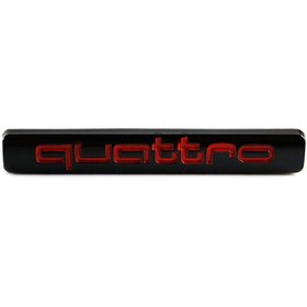 Resim Audi Quattro Siyah-Kırmızı Bagaj Logosu 7x1 