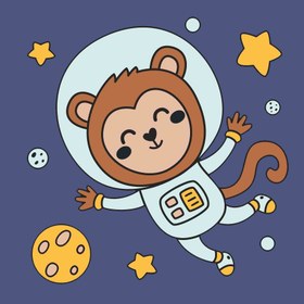 Resim Sayılarla Boyama Seti - Astronot Maymun 