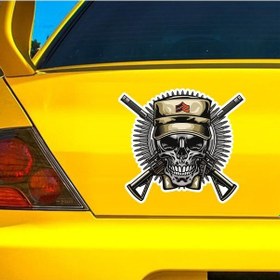 Resim Komik Kafatası Kendinden Yapışkanlı Çıkartma Araba Plakası Su Geçirmez Oto Dekorları C-20cm-longest Side 