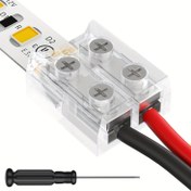 Resim 6 adet 2-Pin 10mm Şeffaf LED Şerit Işık Bağlantı Elemanları - Ev & Ticari Aydınlatma için Kolay Lehim Yok Montaj, Tornavida Dahil, Esnek Izgara Uyumlu, Hızlı Kablolama için Şeffaf Tasarım, Oturma Odası, Mutfak, Yatak Odası & Daha Fazlası için İdeal, LED Şerit Uzatma | Şık Aydınlatma Aksesuarı | Lehim Yok Bağlantı 