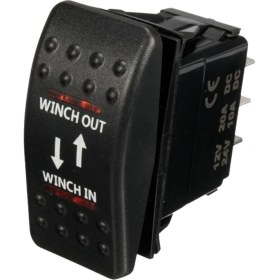 Resim Sant Kuee 12V 20A Vinç Giriş Vinç Çıkışı Açık-Kapalı-Açık Rocker Anahtarı 7 Pinli LED Kırmızı (Yurt Dışından) 