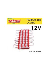 Resim Ahmet Otomotiv Parmak Lamba Seti 3 Ledli Soft Kırmızı Renk 12v 