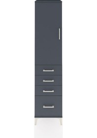 Resim Hyperion Dolap 3 Raflı 4 Çekmeceli Tek Kapaklı 44x44x195 Antr... Antrasit 