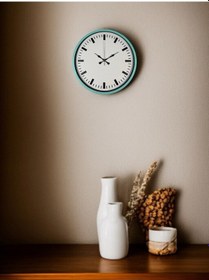 Resim 36 Cm Turkuaz Sade Şık Duvar Saati Açık 