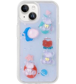 Resim Zeyline Apple Uyumlu iPhone 14 Kabartma Figürlü Parlak Zore Minimini Silikon Kapak-mor 