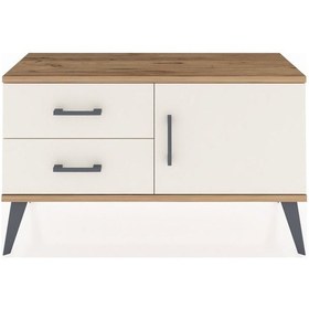 Resim Arges Şifonyer Tek Raflı 2 Çekmeceli Tek Kapaklı 88x30x48 Çam-aytaşı Aytaşı 