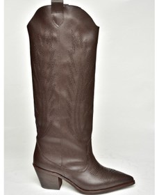 Resim T267765209 Kahverengi Kovboy Model Kadın Çizme Kahverengi-suni Deri Kahverengi 