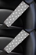 Resim RevuBaby Araba Emniyet Kemeri Yumuşatıcı Araba Kemer Yastığı Otomobil Kemer Minderi 25 cm gri Yıldız 2 ADET 