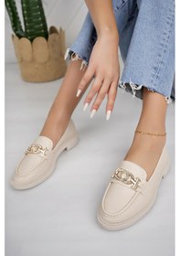 Resim Nesilshoes Nesil Shoes Süha 254 Bej Anatomik Kadın Lofer 