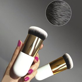 Resim 1 adet Oval Fondöten Makyaj Fırçası, Naylon Kıl, Kokusuz, Normal Ciltler İçin Uygun, ABS Plastik Sap, Kusursuz Uygulama Yüz Fırçası 