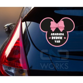 Resim CND works Arabada Bebek Var - Araba Cam Etiket Sticker 16 x 19 cm 
