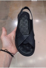 Resim Belox Kadın Içi-dışı Hakiki Deri Ortopedik Masaj Tabanlı Siyah Açık Ayakkabı 