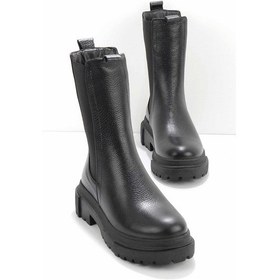 Resim Siyah Hakiki Deri Kadın Bot & Bootie K02724300103 Siyah 